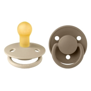 BIBS Fopspeen De Lux Vanille/Donker Eik 0-6 maanden, 2 stuks.