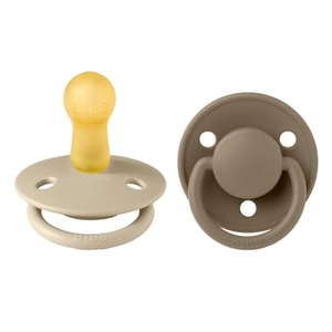 BIBS De Lux 2 Pack Latex Maat 2 Vanille/Donkere Eik 2 st