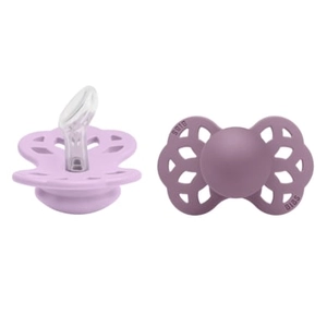 BIBS Fopspeen Infinity anatomische speen 0-6 maanden Violet Sky/Mauve 2 stuks.