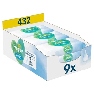 Pampers Natte doekjes Harmonie Aqua 432 (9 x 48 stuks)