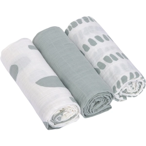 Lässig silver Mousseline doeken M 3-pack Strepen grijs 60 x 60 cm