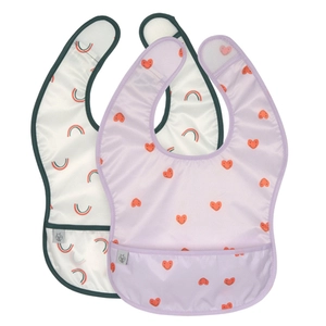 Lässig Slabbetje met vanger 2-pack Happy Rascals hartje