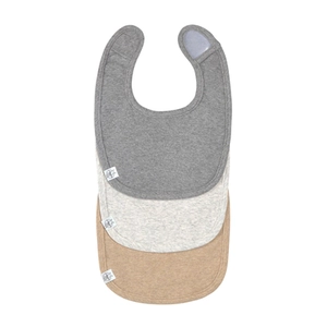 Lässig Slabbetjes voor pasgeborenen set van 3 donkergrijs lichtgrijs beige