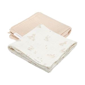 littledutch Swaddle Doek Little Dutch 70x70 Baby Bunny Beige