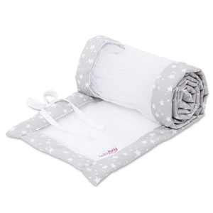 Babybay nest mesh piqué geschikt voor model Boxspring XXL parelgrijs sterren wi