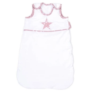 Babybay Cotton Slaapzak bio wit appliqué ster bes sterren wit