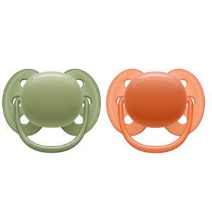 Philips Avent Fopspeen Ultra Soft 18+ mnd Groen Oranje 2 stuks