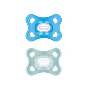 MAM Comfort Fopspeen silicone 3-12 maanden 2 stuks blauw/mint