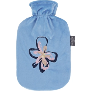 Fashy warmwaterkruik 2L met fleece hoes en borduursel in lichtblauw