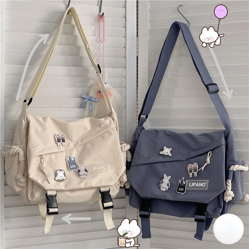 The best future Nylon Handtassen Schoudertas Grote Capaciteit Crossbody Tassen voor Tiener Meisjes Mannen Harajuku Messenger Bag Student Schooltassen Sac zwart