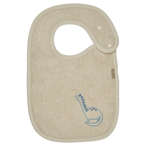 Sterntaler Slabbetje Dino Rexi met drukknoop beige