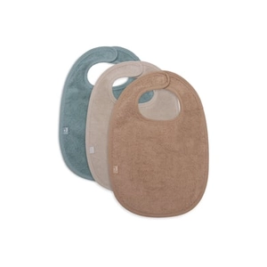 jollein jollein Green Badstof slabbetje 3-pack Zee /Nougat/Biscuit