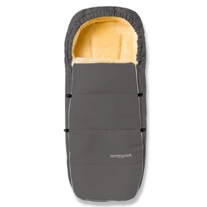 Hofbrucker Kinderwagen voetenzak lamsvel Alaska Made in Germany Grijs
