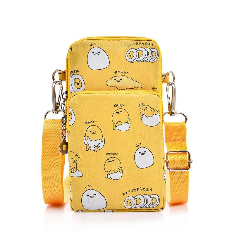 Cartoon Gudetama Mini Crossbody Tassen voor Dames Telefoontas Kleine Vrouwelijke Schouderhandtassen Portefeuilles blauw
