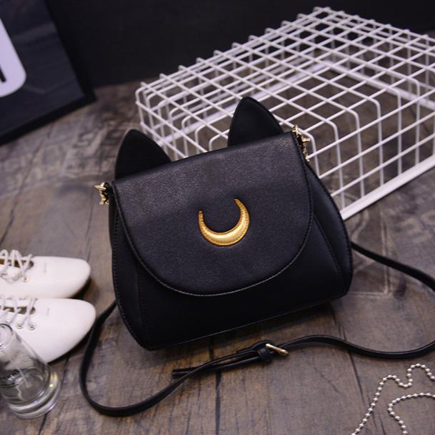 Papij Ramidos Sailor Moon schoudertas leren handtas dames crossbody messenger zwart One Size zwart
