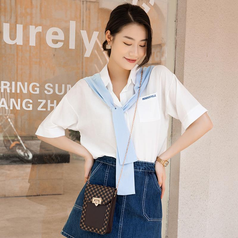 Dames bedrukte geruite mobiele telefoon tas Trend Niche Mini Zero portemonnee rugzak crossbody tas one size geel