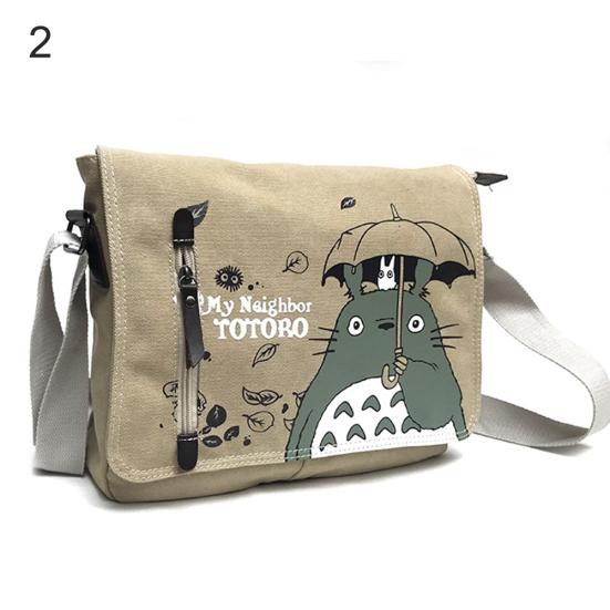 Wonder Pocket Vrouwen Anime My Neighbor Print Canvas Messenger Crossbody Schoudertas 2 grijs