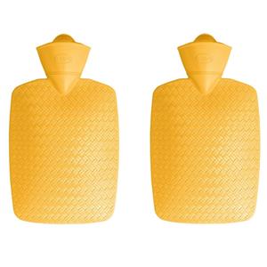 Merkloos 2x stuks kunststof kruik geel 1,8 liter zonder hoes -