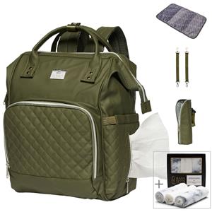 MIMMTI 2.0 Leren Luiertas Bundel | + 3-Pack hydrofiele doeken Marmer
