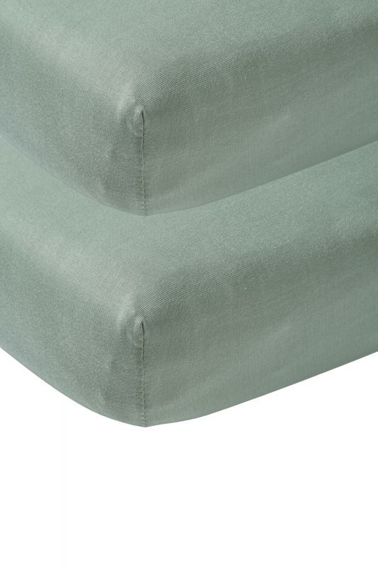 Hoeslaken Meyco 2st. Juniorbed 70x140/150 Stone Green