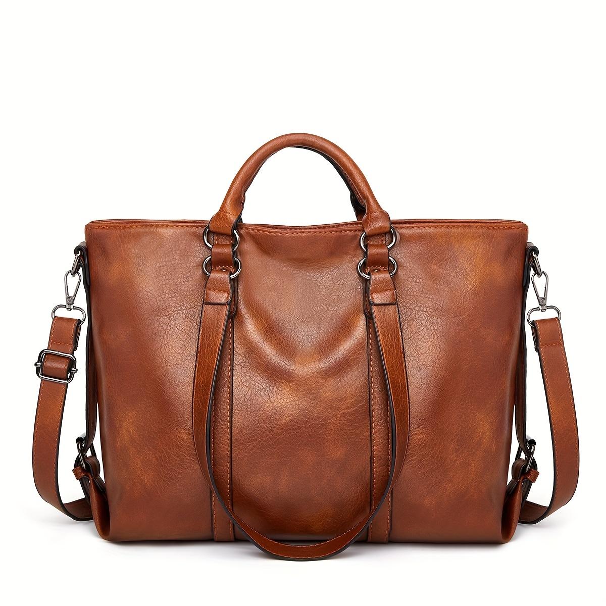 Enjoytime H Vrouwen PU leren handtassen Tote Bag Soft Retro r Grote capaciteit Multi-pocket Casual dames schouder crossbody tas Verstelbare schouderband portemonnee blauw