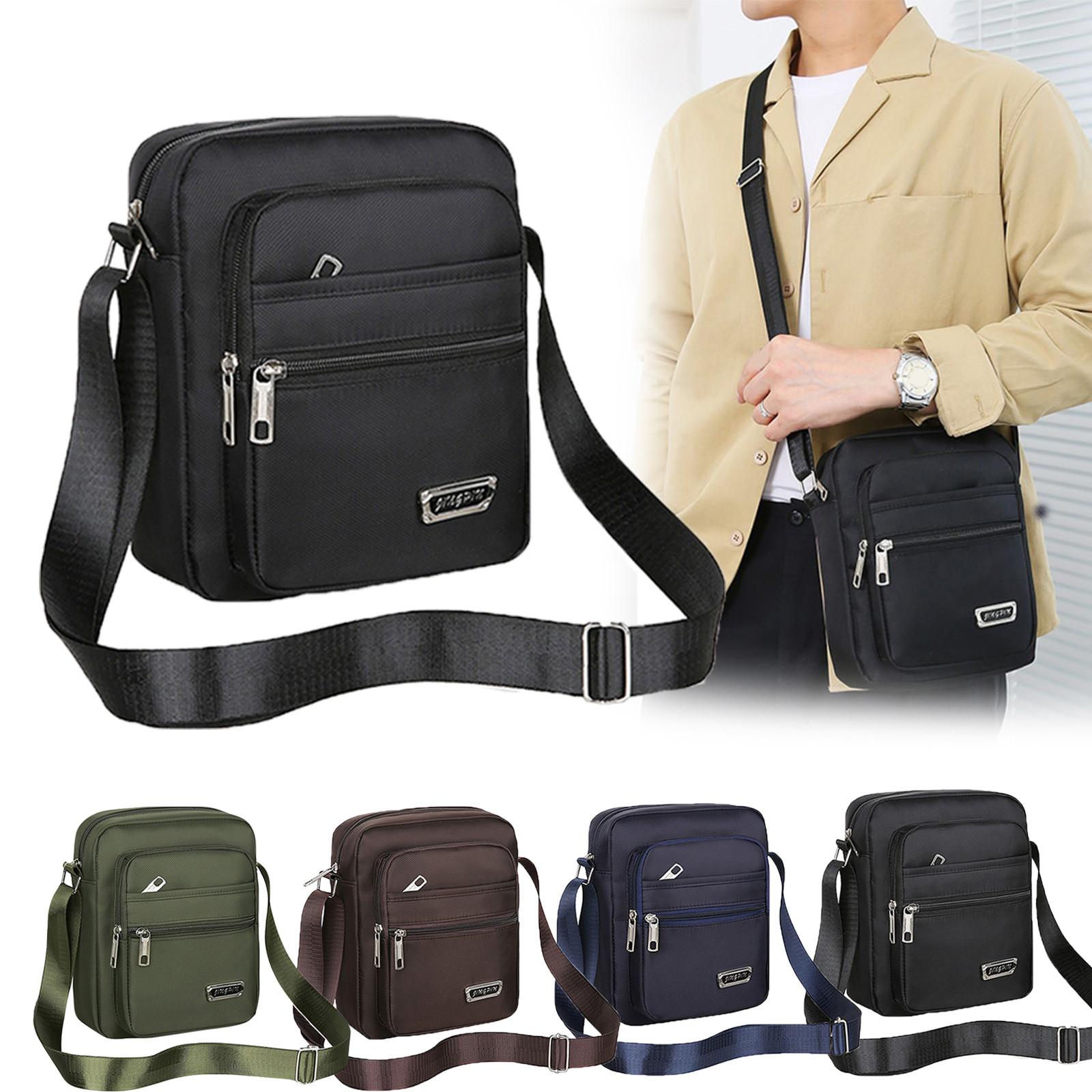 Xingben Two Zeslaags waterdichte ritssluiting met enkele schouder Messenger Bag Zakelijke tas Portemonnee One Size legergroene kleur