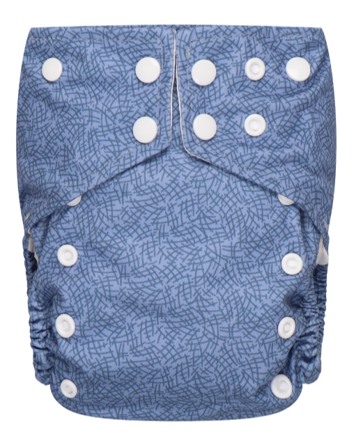 Bumbuns Easy Herbruikbare Luier Criss Cross Blue Drukknopen