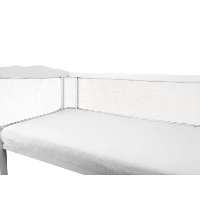 Babybam Baby Bed Omrander - Bedbumper - Hoofdbeschermer Mousseline Creme 210x28 cm