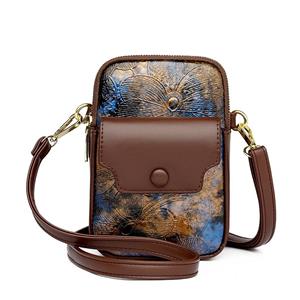 Kuluosidi Kleine tas Dames Schouder Crossbody Tas Patchwork Multi-Layer Mobiele Telefoon Tas Munt Portemonnee paars