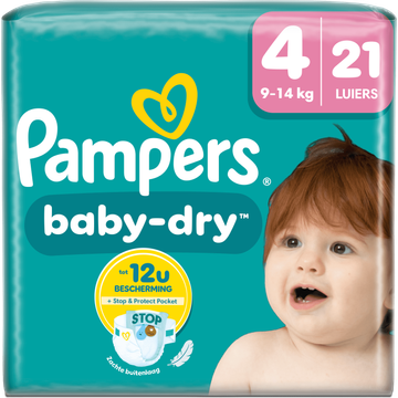 Pampers ampers BabyDry Maat 4, 21 Luiers bij Jumbo