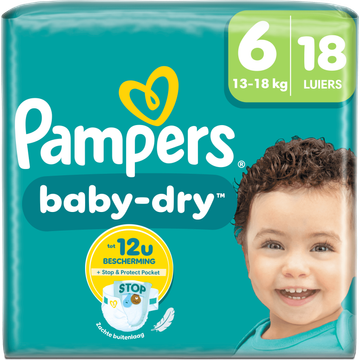Pampers ampers BabyDry Maat 6, 18 Luiers bij Jumbo