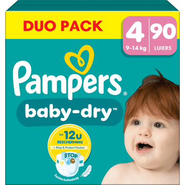 Pampers ampers BabyDry Maat 4, 90 Luiers bij Jumbo