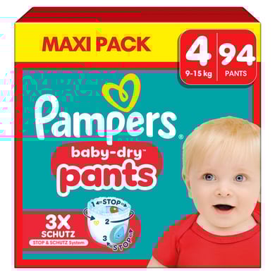 Pampers Baby-Dry Broekjes, maat 4 Maxi, 9-15kg, Maxi Pack (1 x 94 Broekjes)