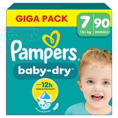 Baby-Dry luiers, maat 7 Extra Large 15+kg, Gigapack (1 x 90 luiers)