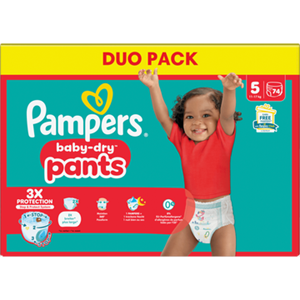Pampers ampers BabyDry Pants Maat 5, 74 Luierbroekjes bij Jumbo
