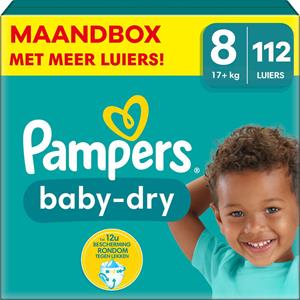 Pampers  Baby Dry - Maat 8 - Maandbox - 112 stuks - 17+ KG