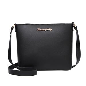 Automobiles11 Damesmode Effen Kleur Messenger Bag Crossbody Tas Telefoon Munttas zwart
