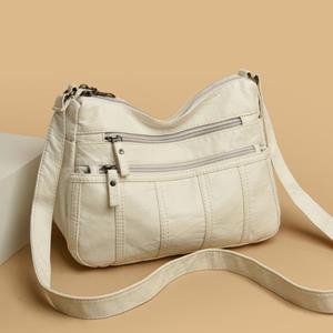 Today bag Mode Zachte leren crossbodytassen voor vrouwen Casual vrouwelijke multi-pocket messenger bags Retro handtassen Dames schoudertassen
