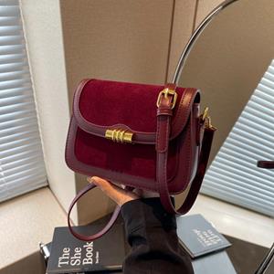 Today bag Hoge kwaliteit bordeauxrode retro matte PU splicing crossbody tas dames multi-layer interval vierkante tassen klassieke forenzen handtas