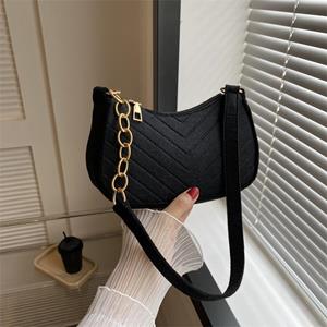 Hui dian Kleine tas herfsttrend retro schoudertas eenvoudige mode messenger bag buitenlandse stijl okseltas damestas zwart