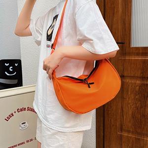 Angiaohan Pure Color Crossbody Bag Large capacity Shoulder Bag Casual Sling Bag  Women Men zwart