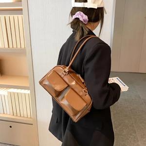 Today bag Retro Rode Dames Satchel Hobo Tas Patent Leer Multi Pocket Luxe Designer Handtas Vrouwelijke Schouder Oksel Tas Tote Handtassen