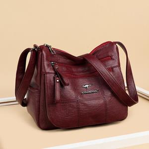 CrossCart Zachte leren schoudertas voor dames voor casual winkelen - Nieuwe mode voor middelbare en oudere mensen geel