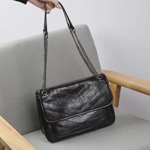 VantaGoods 2024 Retro Chain Leather Messenger Bag - Casual Crossbody Schoudertas voor Dames