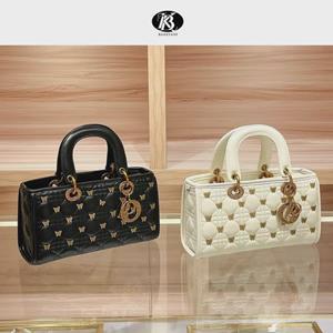 VantaGoods 2024 Echte leren Princess Diana Rhombus Butterfly Crossbody Handtas zwart