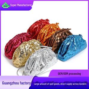 VantaGoods Klassieke retro handgeweven B leren schoudertas - zeven kleuropties 23*8*14 zilver