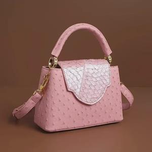 VantaGoods Dames Crossbodytas van echt leer met krokodillenmotief - Trendy, veelzijdige en modieuze vierkante handtas abrikoos