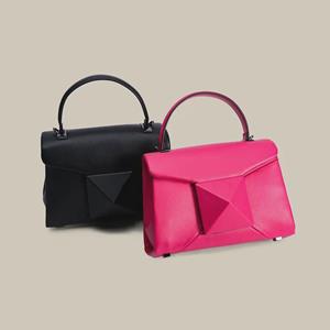 VantaGoods 2024 Zomer Dames Echt Leren Rivet Crossbody Tas - Niche Design Vierkante Schoudertas rood