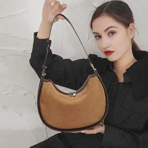 VantaGoods Echte leren retro Commuter Crescent Crossbody-tas