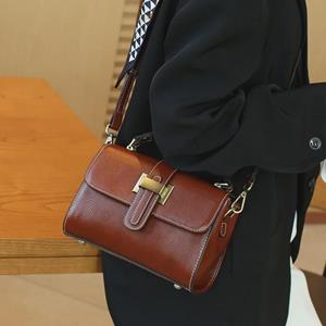 VantaGoods 2024 Herfst/Winter Retro Mode Dames Echt Leren Schoudertas - Veelzijdige Kleine Vierkante Messenger Handtas